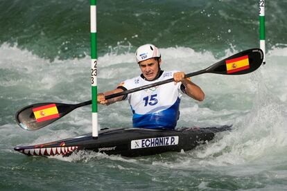 Pau Echaniz, durante la final masculina de slalom, el 1 de agosto.