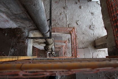 Obras en el interior del Edificio España.