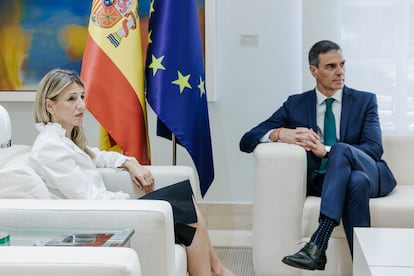 Pedro Sánchez y Yolanda Díaz, el día 16 en La Moncloa.
