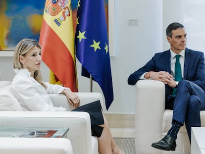 Pedro Sánchez y Yolanda Díaz, el día 16 en La Moncloa.