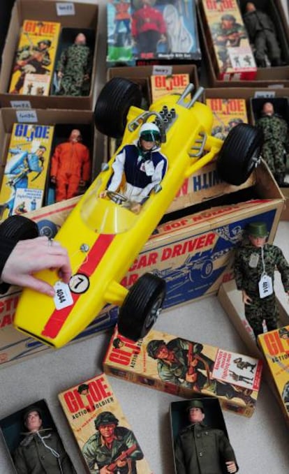 Un Action Joe Race Car Driver en una subasta de rarezas de G.I Joe en Teesside (Reino Unido).