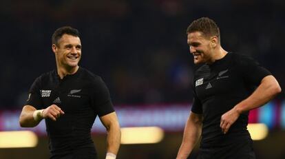 Jugadores de los All Blacks en el partido ante Francia.