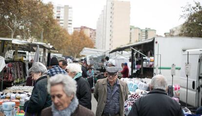 Mercadillo de Bellvitge, en L&#039;Hospitalet de Llobregat.