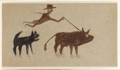 Uno de los dibujos de Bill Traylor, el hombre que naci&oacute; esclavo en una plantaci&oacute;n de Alabama. 