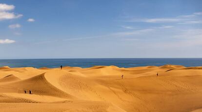 Las dunas de Maspalomas, al sur de la isla de Gran Canaria.