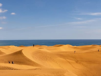 Las dunas de Maspalomas, al sur de la isla de Gran Canaria.