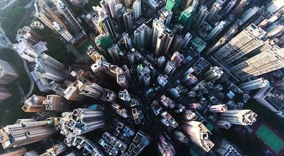 Imagen del centro de Hong Kong tomada por un dron.