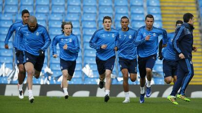 Pepe y Danilo entrenando en el Real Madrid en la pasada temporada.