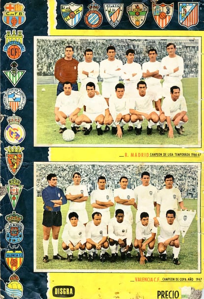 Portada del álbum de la liga 1967-68, bien del patrimonio histórico español. 