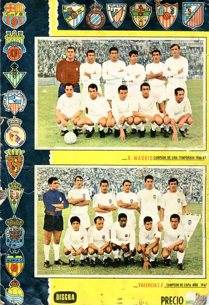 Portada del álbum de la liga 1967-68, bien del patrimonio histórico español. 