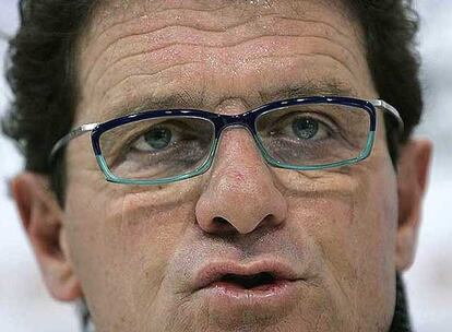 Fabio Capello, durante la rueda de prensa de ayer