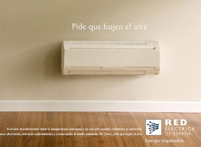 Imagen de la campaña emprendida por Red Eléctrica para un uso racional del aire acondicionado