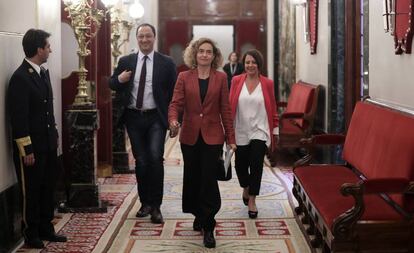 Batet, Rodríguez Gómez de Celis y Hernanz, este jueves.