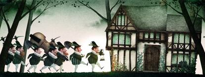 One of Iban Barrenetxea&#039;s illustrations from the Brothers Grimm&#039;s &#039;Snow White,&#039; published by N&oacute;rdica.