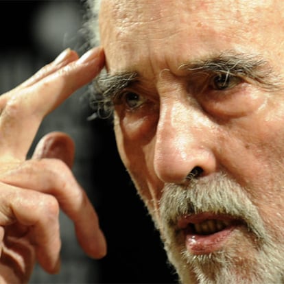 Sir Christopher Lee, retratado el pasado viernes 6 en Sevilla.