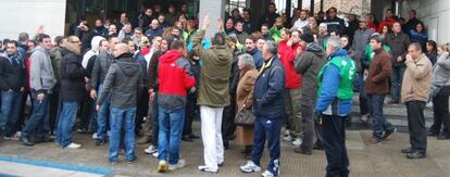 Concentraci&oacute;n de trabajadores p&uacute;blicos, esta ma&ntilde;ana frente a la Casa Consistorial.