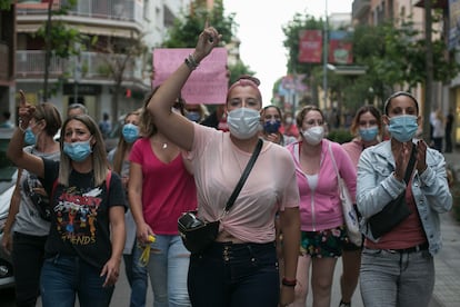 Protesta ayer en Premià de Mar reclamando más seguridad.