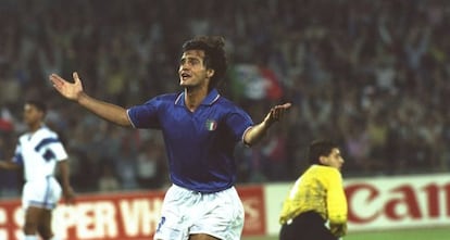 Giuseppe Giannini en el partido contra EE UU en el Mundial de Italia 90.
