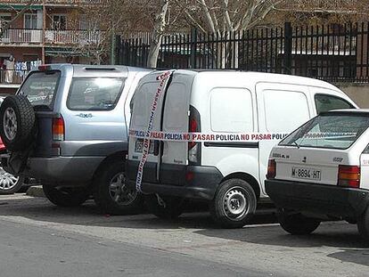 La furgoneta Renault Kangoo, el 11-M, junto a la estación de Alcalá de Henares (Madrid).