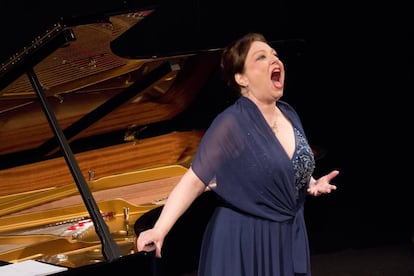 La soprano alemana Dorothea Röschmann en un momento del recital.