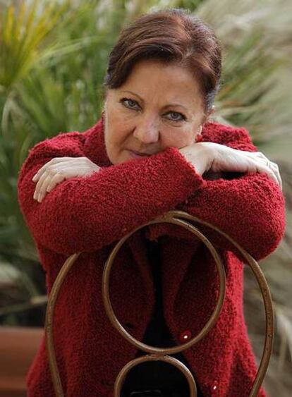 Carmen Linares, en una terraza de Madrid.