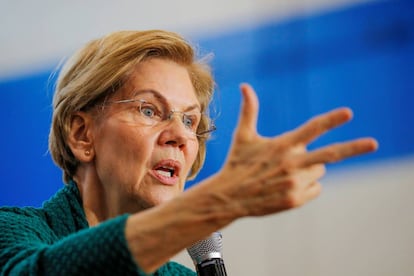 A pré-candidata Elizabeth Warren.