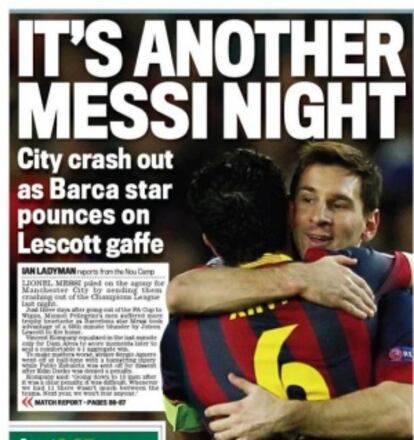 Portada del diario británico Daily Mail Sport.