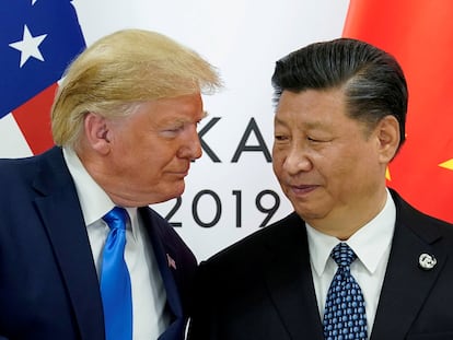 Donald Trump junto a Xi Jinping, en Osaka (Japón), en 2019.