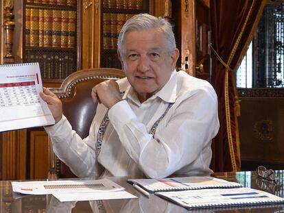 El presidente mexicano López Obrador, durante un mensaje difundido el pasado fin de semana.