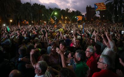 Reacciones ante la comparecencia de Puigdemont en Barcelona.
