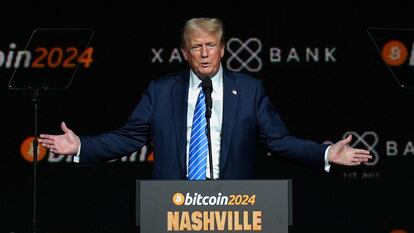 Donald Trump durante su participación en la conferencia Bitcoin 2024, el pasado julio.