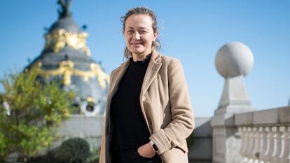 La delegada del Gobierno contra al Violencia de Género, Victoria Rosell, el pasado jueves 19 de noviembre en la terraza del Ministerio de Igualdad.