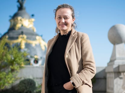 La delegada del Gobierno contra al Violencia de Género, Victoria Rosell, el pasado jueves 19 de noviembre en la terraza del Ministerio de Igualdad.