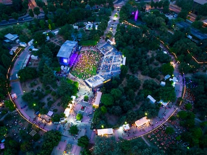Vista aérea del festival Noches del Botánico.
