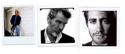 Polaroids de los actores Morgan Freeman, Pierce Brosnan y Jake Gyllenhaal.