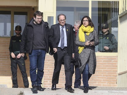 Quim Torra, a su salida del centro penitenciario de Soto del Real.