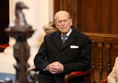 O príncipe Philip, duque de Edimburgo, assiste à abertura oficial da nova promoção do Charterhouse em Londres em 28 de fevereiro de 2017.