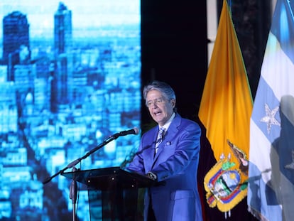 Guilelrmo Lasso, presidente de Ecuador, durante un evento en Guayaquil.