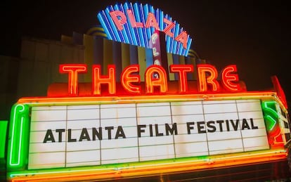 Marquesina del Plaza Marquee, sede del Festival de Cine de Atlanta (ATLFF), en Georgia (Estados Unidos).