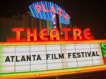 Marquesina del Plaza Marquee, sede del Festival de Cine de Atlanta (ATLFF), en Georgia (Estados Unidos).