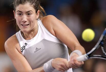 Muguruza golpea un revés. 