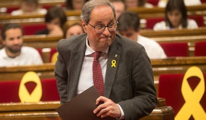 El presidente catalán, Quim Torra, ayer en el Parlament.