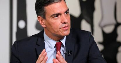 Pedro Sánchez, durante la entrevista.