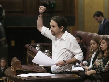 Pablo Iglesias, este mi&eacute;rcoles en el Congreso. 