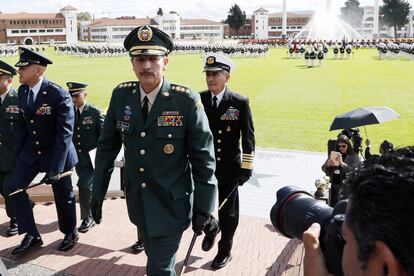 El excomandante del Ejército colombiano, mayor general Nicacio Martínez, durante una ceremonia militar en Bogotá.