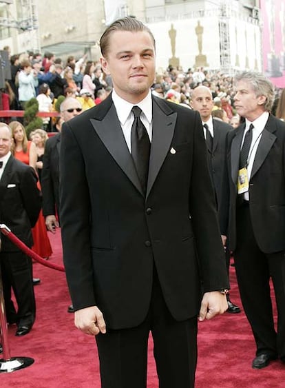 Leonardo DiCaprio, nominado a mejor actor por su interpretacin en <i>Diamante de sangre</i>, en la alfombra roja.