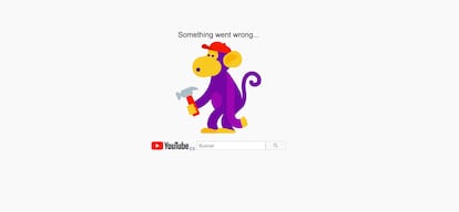 Captura de pantalla del error en YouTube.