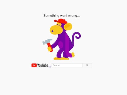 Captura de pantalla del error en YouTube.