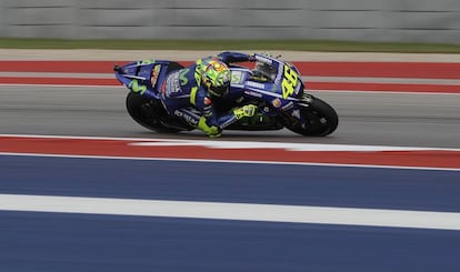 Valentino Rossi, en un entrenamiento del GP de las Américas.