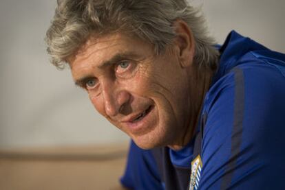 Manuel Pellegrini, entrenador del Málaga, durante la entrevista.